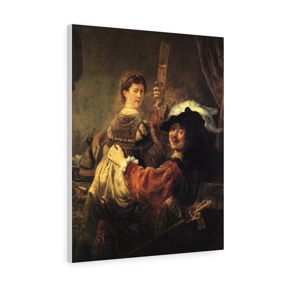Rembrandt and Saskia in the Scene of the Prodigal Son in the Tavern - Rembrandt Canvas