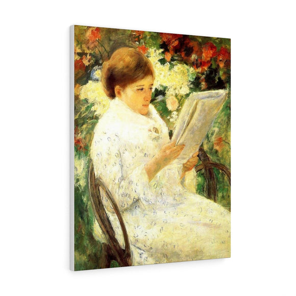 Woman Reading In A Garden - Mary Cassatt Canvas