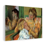 Mother Combing Her Child's Hair - Mary Cassatt Canvas