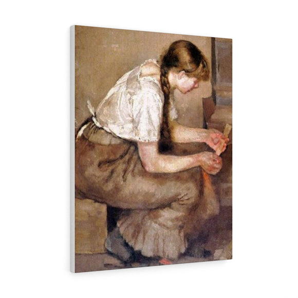 Girl Kindling a Stove - Edvard Munch Canvas