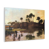Bathers by the Edge of a River - Jean-Leon Gerome Canvas Wall Art