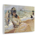 Camille on the Beach at Trouville - Claude Monet Canvas Wall Art