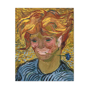 Young Man with Cornflower - Vincent van Gogh Canvas Wall Art