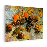 Still Life With Apples Pears Lemons And Grapes - Vincent van Gogh Canvas