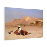 An Arab and His Horse in the Desert - Jean-Leon Gerome Canvas Wall Art
