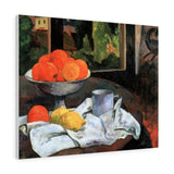 Still life with fruit bowl and lemons - Paul Gauguin Canvas