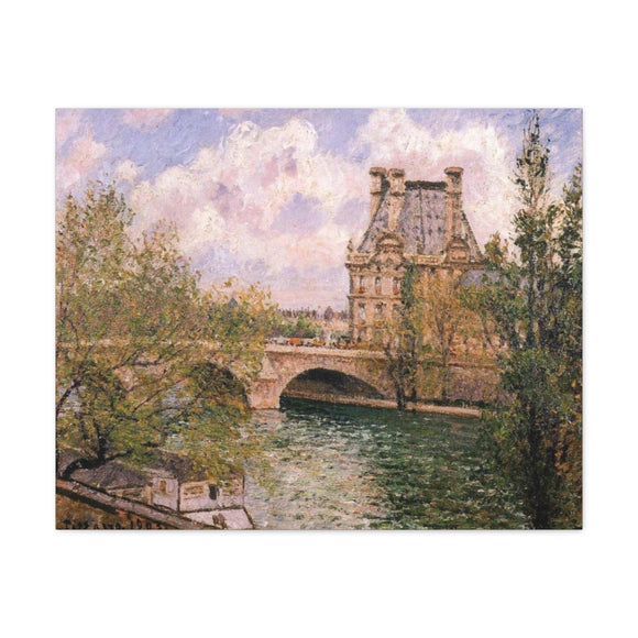 The Pavillion de Flore and the Pont Royal - Camille Pissarro Canvas Wall Art