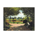 Adolphe Monet Reading in the Garden - Claude Monet Canvas Wall Art