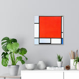 Composition with large red plane, bluish gray, yellow, black, and blue - Piet Mondrian Canvas