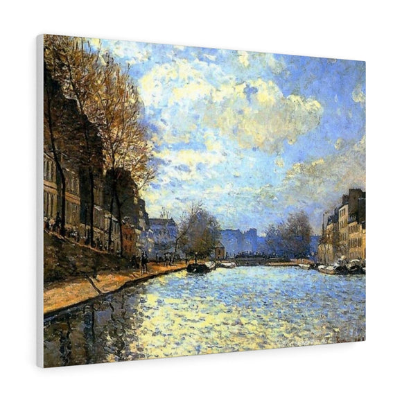 View of the Canal Saint Martin - Alfred Sisley Canvas