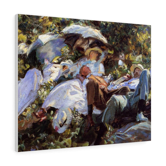 Group with Parasols (A Siesta) - John Singer Sargent Canvas