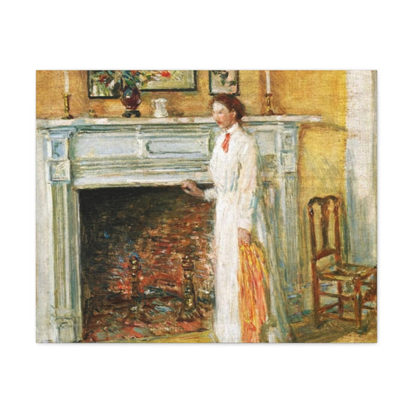The Mantle Piece - Childe Hassam Canvas Wall Art