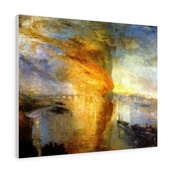 The Burning of the Houses of Parliament - Joseph Mallord William Turner Canvas