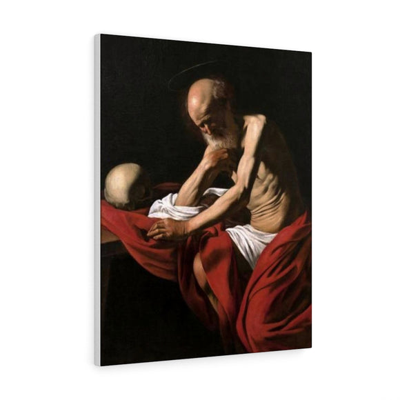 Saint Jerome in Meditation - Caravaggio Canvas
