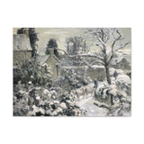 Effect of Snow with Cows at Montfoucault - Camille Pissarro Canvas Wall Art