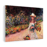 Young Girl in the Garden at Giverny - Claude Monet Canvas