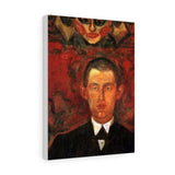 Self-Portrait Beneath Woman's Mask - Edvard Munch Canvas