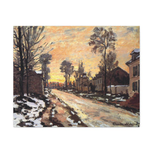 Road at Louveciennes, Melting Snow, Sunset - Claude Monet Canvas Wall Art