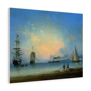 Russian and French frigates - Ivan Aivazovsky