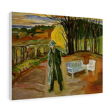 Self-Portrait in the Garden, Ekely - Edvard Munch Canvas