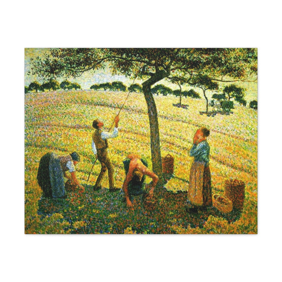 Apple Picking at Eragny-sur-Epte - Camille Pissarro Canvas Wall Art