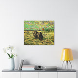 Two Peasant Women Digging in Field with Snow - Vincent van Gogh Canvas Wall Art