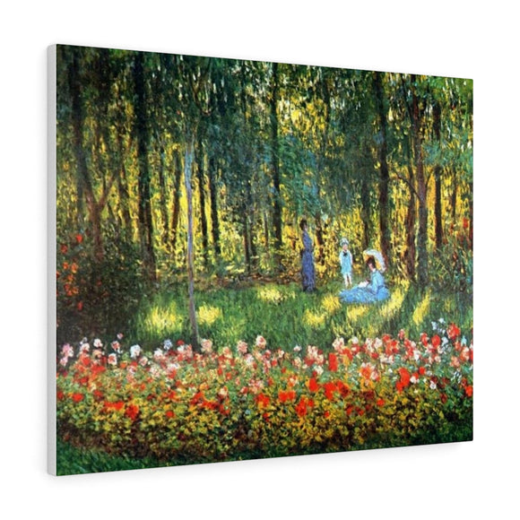 The Artists Family In The Garden - Claude Monet Canvas
