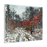 Path through the Forest, Snow Effect - Claude Monet Canvas Wall Art