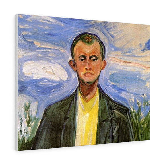 Self-Portrait in Front of Blue Sky - Edvard Munch Canvas