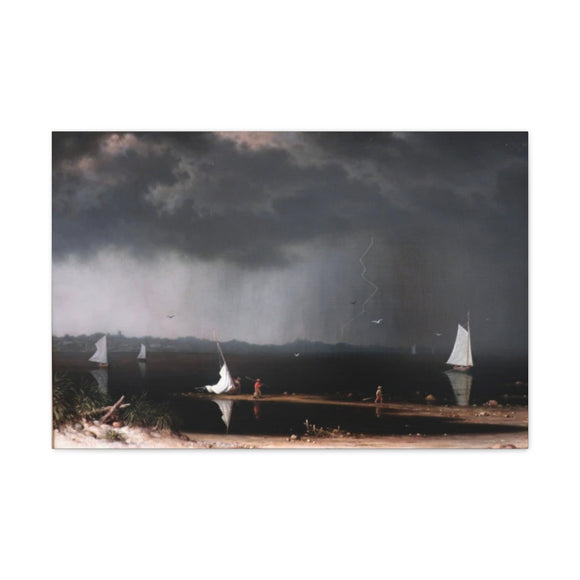 Thunder Storm On Narragansett Bay - Martin Johnson Heade Canvas Wall Art