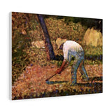 Peasant with Hoe - Georges Seurat Canvas