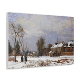 Road from Versailles to Saint-Germain, Louveciennes, and effects of snow - Camille Pissarro Canvas Wall Art