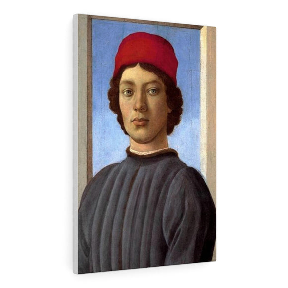 Portrait of a young man with red cap - Sandro Botticelli Canvas