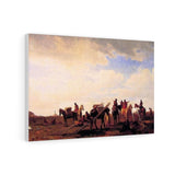 Indians Travelling Near Fort Laramie - Albert Bierstadt Canvas