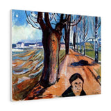 The Murderer in the Lane - Edvard Munch Canvas