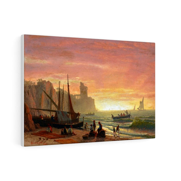 The Fishing Fleet - Albert Bierstadt Canvas