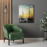 View of a harbour - Caspar David Friedrich Canvas