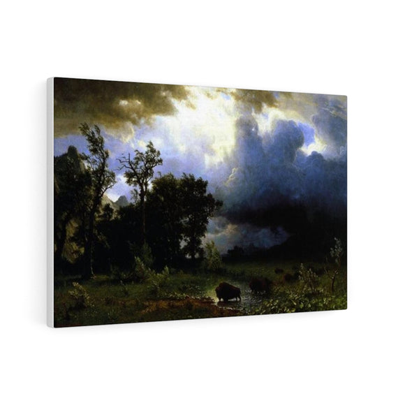 Buffalo Trail the Impending Storm - Albert Bierstadt Canvas