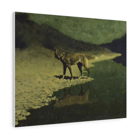 Moonlight, Wolf - Frederic Remington Canvas