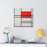 Composition of Red and White Nom 1-Composition No. 4 with red and blue - Piet Mondrian Canvas