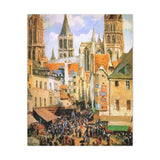 The Old Market at Rouen - Camille Pissarro Canvas Wall Art
