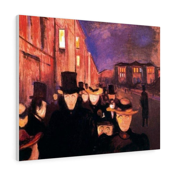Evening on Karl Johan Street - Edvard Munch Canvas