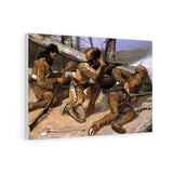 A Brush with the Redskins - Frederic Remington Canvas