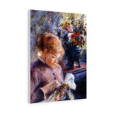 Young Woman Sewing - Pierre-Auguste Renoir Canvas