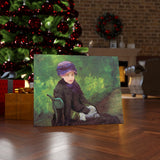 Susan Seated Outdoors Wearing A Purple Hat - Mary Cassatt Canvas