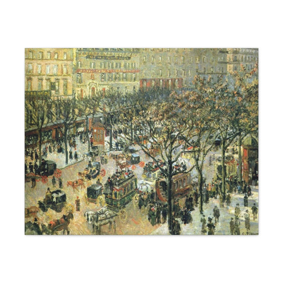 Boulevard des Italiens: Morning, Sunlight - Camille Pissarro Canvas Wall Art