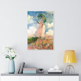 Woman With A Parasol - Claude Monet Canvas