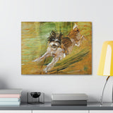 Jumping Dog Schlick - Franz Marc Canvas Wall Art