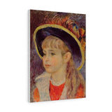 Young Girl in a Blue Hat - Pierre-Auguste Renoir Canvas