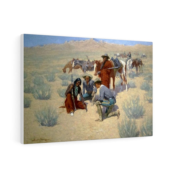 A Map in the Sand - Frederic Remington Canvas